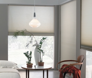 honeycomb shades in Atlanta space